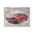 Nostalgic-Art Large Metal Sign Ford Mustang Red 1967 GT