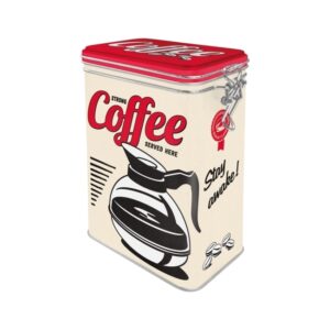 Nostalgic-Art Clip Top Storage Tin Strong Coffee Served Here