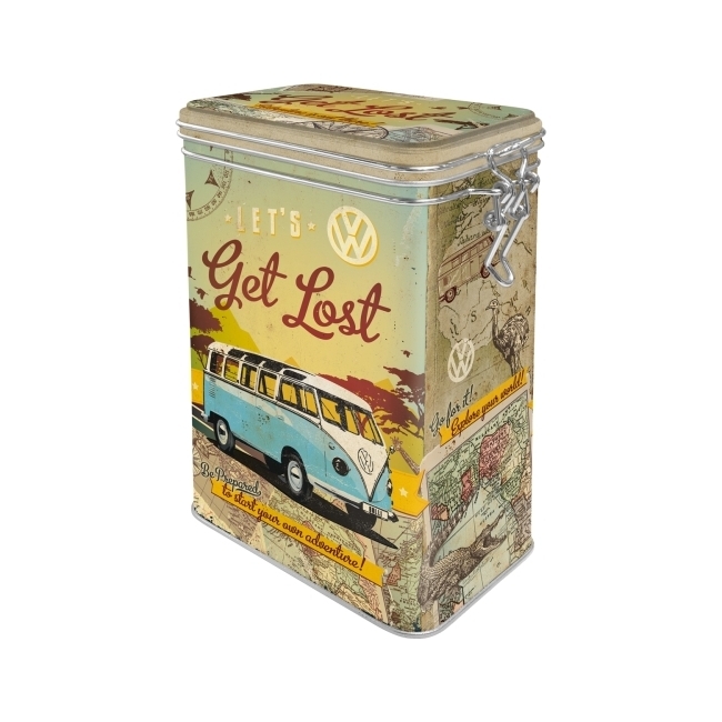 Nostalgic-Art Clip Top Storage Tin VW Let's Get Lost