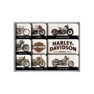 Nostalgic-Art 9pc Magnet Set Harley Model Chart